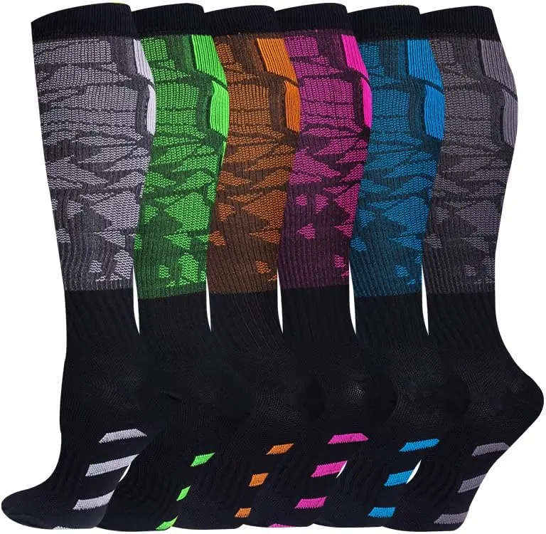 6 Pairs Compression Socks for Women Men 15-20 mmhg Knee High, Womens Compression Socks Compression Stockings for Women Men