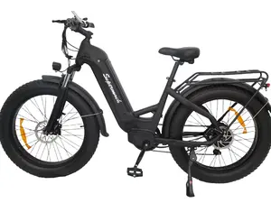 Supermach SM71 Electric Bike for Adults, 750W Motor Fat Tire Electric Bike with 48V 15Ah Removable Battery, Shimano 7-Speed, Dual Disc Brakes, Aluminum Frame, Front & Rear Lights, Black