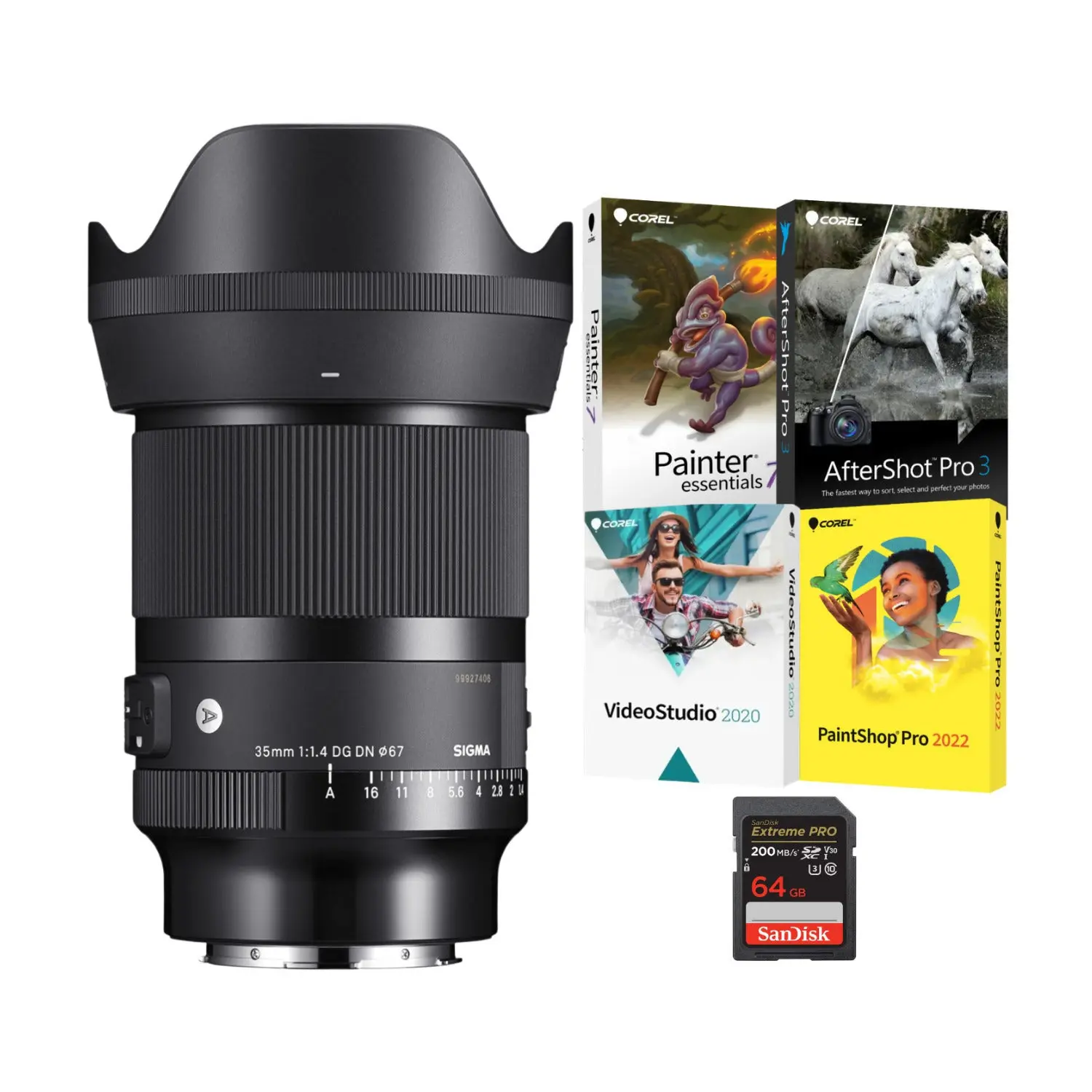 Sigma AF 35mm f/1.4 DG DN Art Lockable Durable Lens for Sony E-Mount, 11 Rounded Diaphragm Blades, Large Aperture Mirrorless Camera Lens Bundle