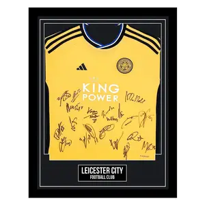 Signed Leicester City FC  Third Shirt Football Player Poster - No framed