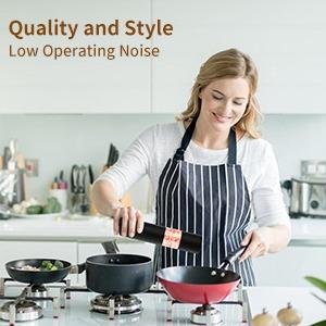 Electric Salt and Pepper Grinder Set of 2, Adjustable Coarseness, Battery Powered, LED Light, One Hand Operation, Black