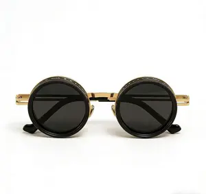 Classic Round Steampunk Polarized Sunglasses | UV400 Protected Unisex Vintage Fashion Eyewear | Premium Stylish Shades for Daily Wear & Outdoor Adventures