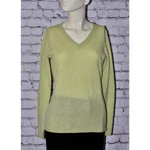 Cashmere Cache 100% 2-ply Cashmere Green V-Neck Sweater Small NEW!!
