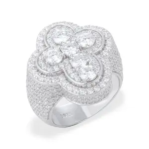 【#R308】Synthetic Moissanite Ring Unisex 925 Sterling Silver D VVS Synthetic Moissanite Engagement Party Gift Fine Jewelry