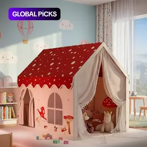 Extra Large Princess Play Tent with Mushroom Design, Outdoor Playhouse, Portable Outdoor Game House with Windows and Storage Bag, Perfect for Kids Learning and Imaginative Play #GLOBAL PICKS