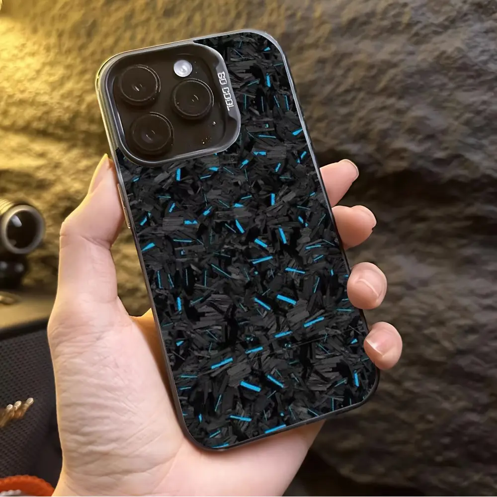 Phone Case: Blue Starlight Dots Highlight Moments Compatible with iPhone X XR 7 8 17 12 13 14 15 16 and 17 Pro Max Phone Case. Its Shock-absorbing Design Is Drop-resistant and Simple, Like Discovering Joy by Accident.