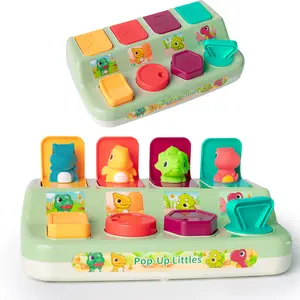 Cause & Effect Pop Up Dinosaur Montessori Sensory Toy for Toddlers 1-3, Early Learning Toys for 6-12 Months, Boy & Girl Birthday Gifts