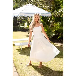 Back In Capri Strapless Maxi Dress