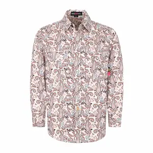 6.5OZ Lightweight Printed FR Shirts With Pearl Snap-0916A
