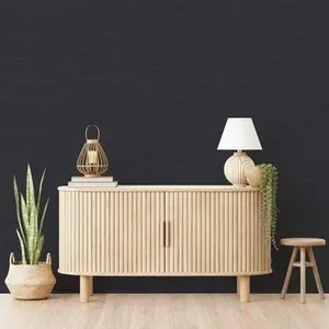Tempaper 28 sq ft Faux Horizontal Grasscloth Navy Peel and Stick Wallpaper