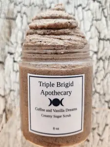 Coffee and Vanilla Dream Creamy Sugar Scrub-Natures hydrating exfoliation by Triple Brigid Apothecary
