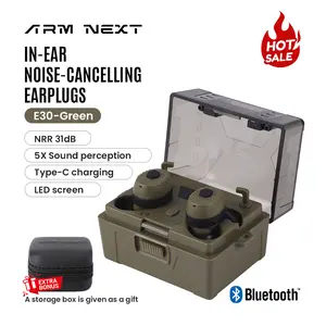 ARMNEXT  shooting In-Ear Tactical Bluetooth Earbuds with Active Noise Cancelling NRR27dB Superior Sound Isolation for Hunting & Field Operations Waterproof Headphones Tactical Gear Charging Automatic Electronic Audio Protection