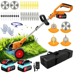 Electric Weed Wacker Cordless Eater, No String Trimmer   3-in-1 Lightweight Grass Trimmer/Brush /Edge, 4 Types , Stringless Weed Trimmer with Wheels for Lawn Yard Garden