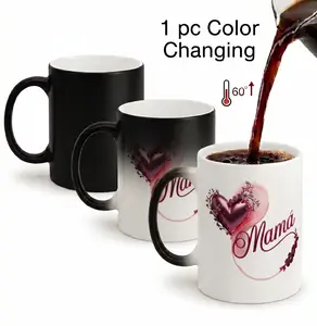 Magic Color - Changing Cup Mom's special cup Mug, "Mamá" with flowers Design, Christmas & Anniversary Gift for Mom,Thermosensitive Ceramic Cup,  330 ml,Mother's Day Gift, gift for mom Birthdays, Drinkware, Ceramic Mugs, Ceramic Printed Drinkware