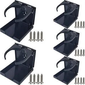 NSBELL 5PCS Adjustable Folding Drink Holder Universal Car Cup Bottle Holder for Cars Trucks Rvs Autos Boats Accessories with Wall Mounted Screws