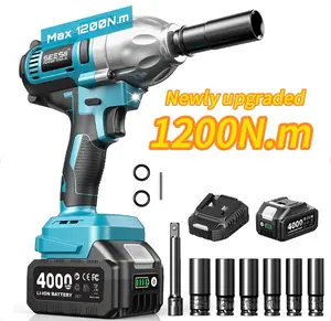 Seesii Cordless Impact Wrench Upgraded 1200N.m 1/2", WH710 Pro with One Battery, Six Sockets, Quick-Change Chuck- Heavy Duty Power Tool for Professional Mechanics & DIY Enthusiasts SummerVibes