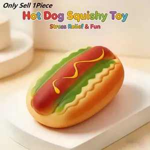 Hot Dog Squeeze Toy, Cute Soft Realistic Food Stress Relief Toy, Anxiety Relief Gift for Kids and Adults, Fun Creative Stress Relief Ornament