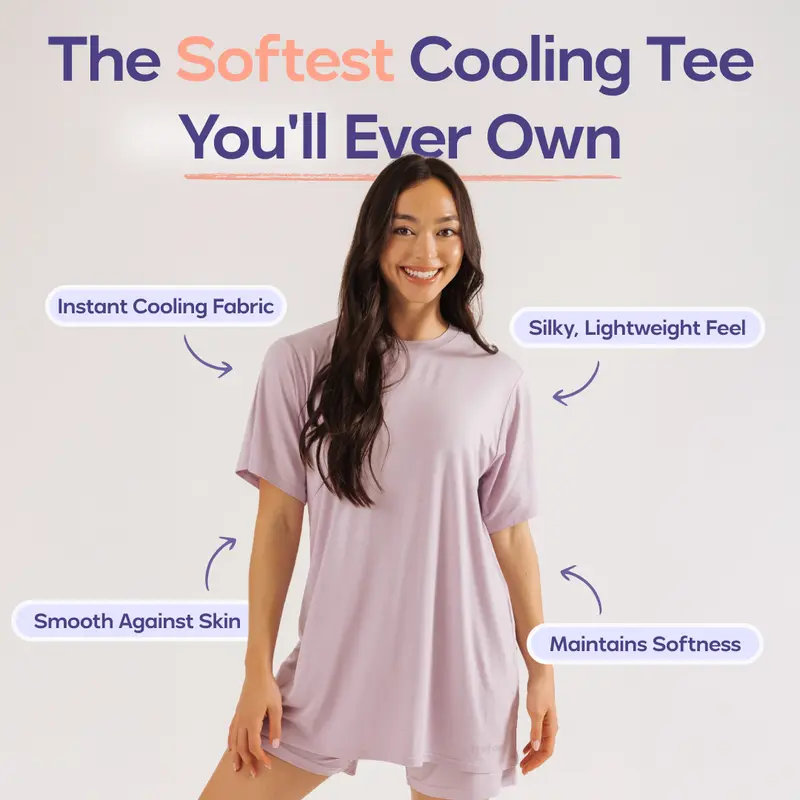 Mellow Sleep | Cooling DreamTee (T-Shirt Only), Cooling Pajama, Breathable Summer Sleepwear & Cooling Loungewear, MellowSoft Stretch Fabric