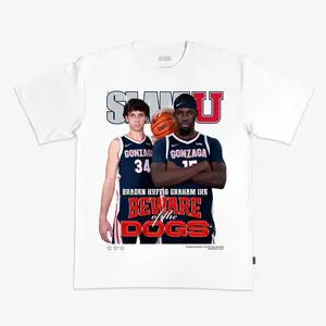 Braden Huff & Graham Ike Gonzaga Bulldogs Basketball Graphic T-Shirt, Basic Soft Men's Tops For Fans