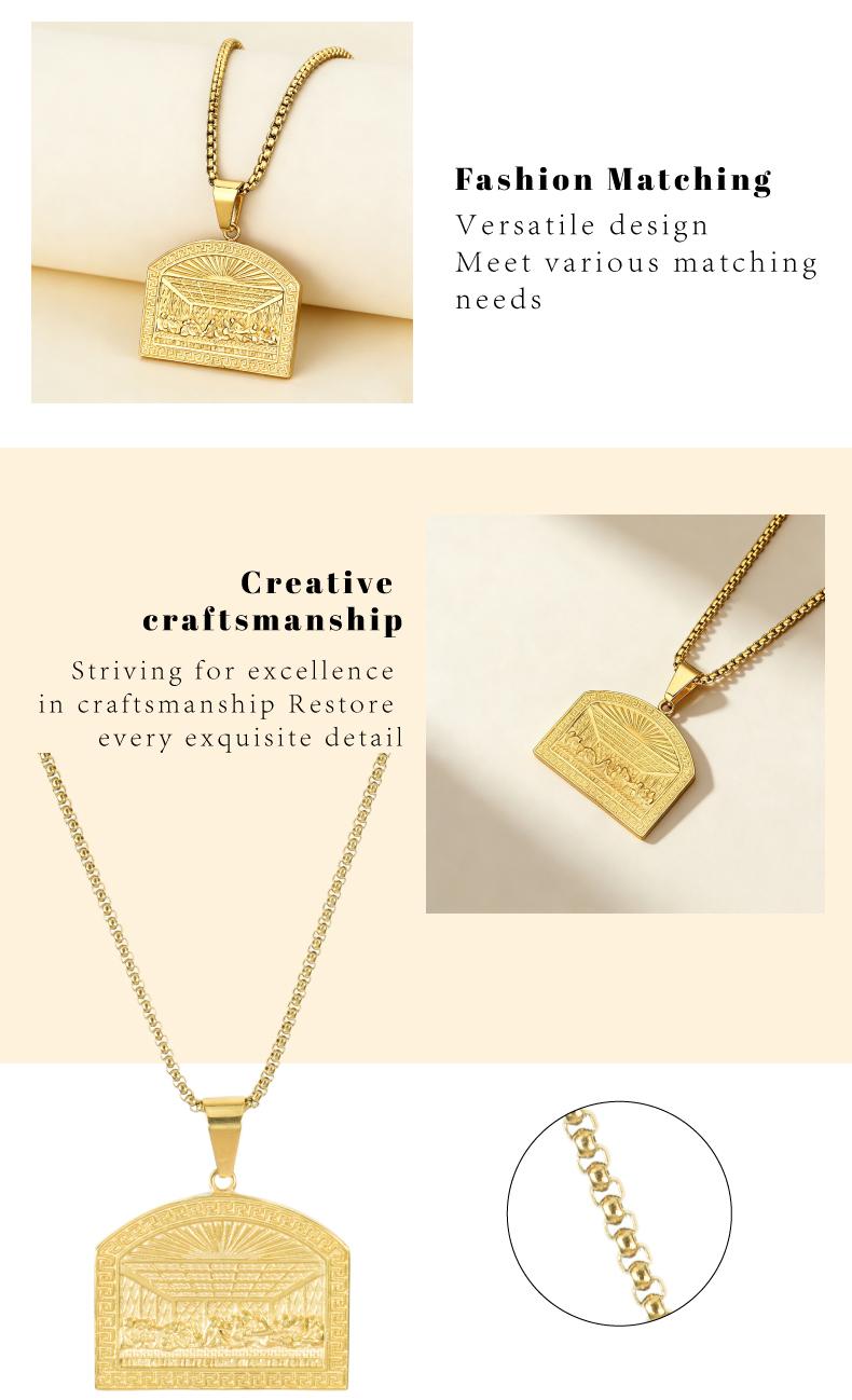 The Last Supper: Unisex Stainless Steel Hip-Hop Retro Necklace—Perfect for Holidays, Dates, and Anniversaries