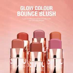 O.TWO.O Mousse Texture 2-in-1 Cheek & Lip Balm - 8 Colors, 3-in-1 Blush/Lipstick/Eyeshadow, Silky Blendable, Long-Lasting Pigment, Natural Glow, Multi-Use Makeup Stick