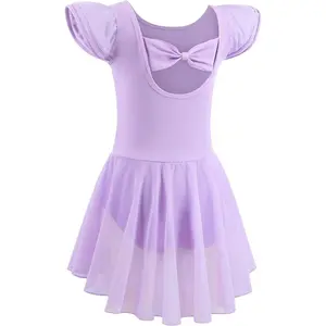 LYZ-A1  Ballet Leotards for Girls Toddler Dance Leotards Short/Long Sleeve Skirt Ballerina Outfits