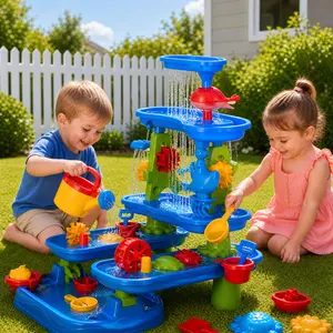 5-Tier Sand and Water Table, Outdoor Kids Stuff, Summer Beach Surf Play Toy, Backyard Splash Activity Gift for Toddlers, Christmas Birthday Holiday Present,summervibes