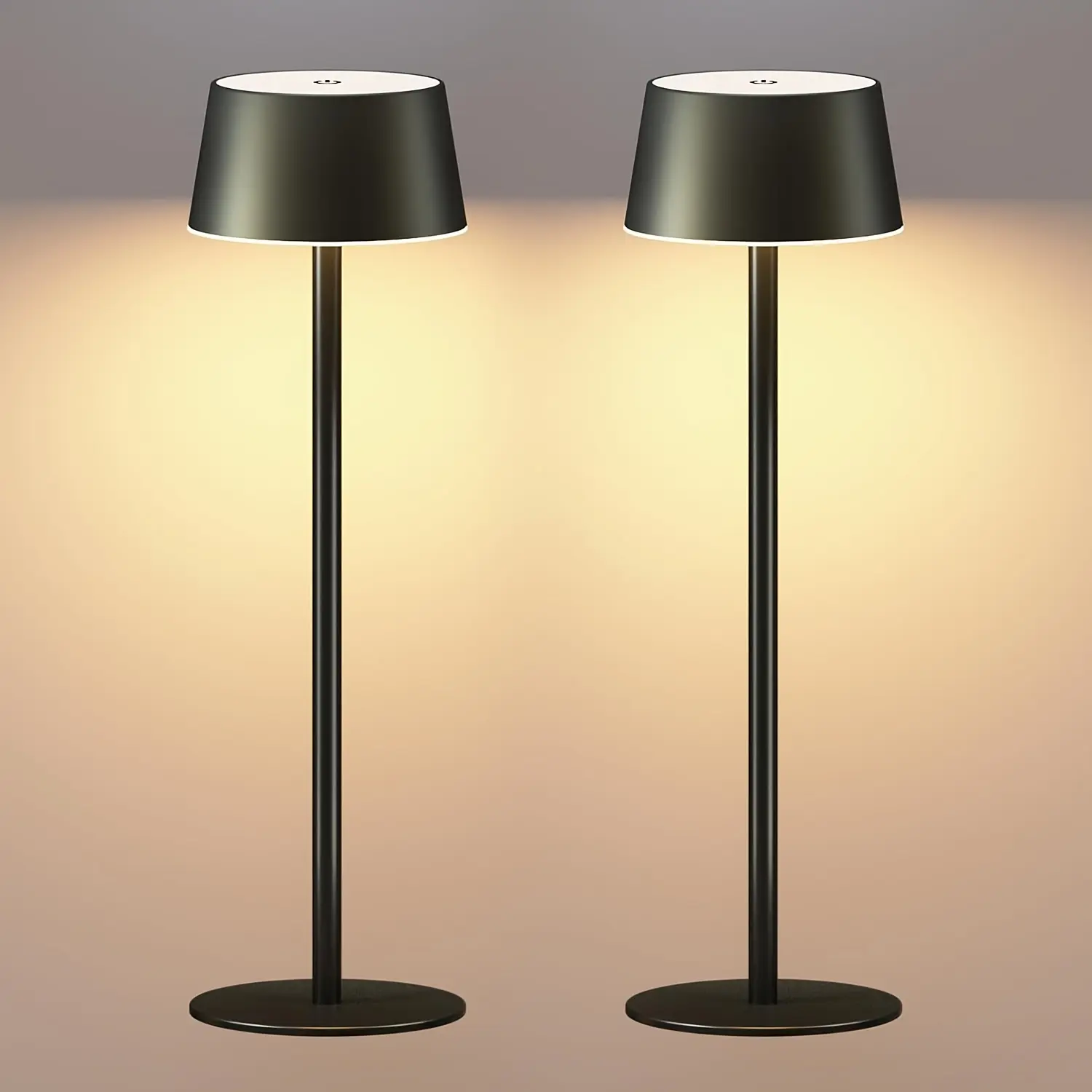 2 Pack Cordless Table  Rechargeable - 5000mAh Battery Operated Touch , 3 Color Stepless Dimmable Desk  for Patio Restaurant Bars Dining Home Living Room Bedroom Night Light (Black/Golden) lamps modern kitchen lamp classroom lighting