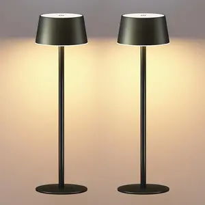 2 Pack Cordless Table  Rechargeable - 5000mAh Battery Operated Touch , 3 Color Stepless Dimmable Desk  for Patio Restaurant Bars Dining Home Living Room Bedroom Night Light (Black/Golden) lamps modern kitchen lamp classroom lighting