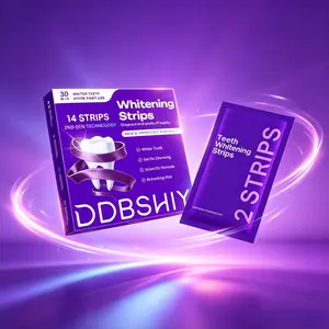 Purple Teeth Whitening Strips - 14 Pairs (28 Strips / 14 Sessions) - Nano-Hydroxyapatite Enamel-Safe, Non-Sensitive & Peroxide-Free