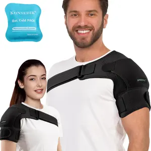 KONSEDIK Compression Recovery Shoulder Brace Immobilizer for Torn Rotator Cuff,AC Joint Pain Relief,Dislocation,Arm Stability,Injuries,Tears,Adjustable Fit Supports for Men&Women(Black, Small)
