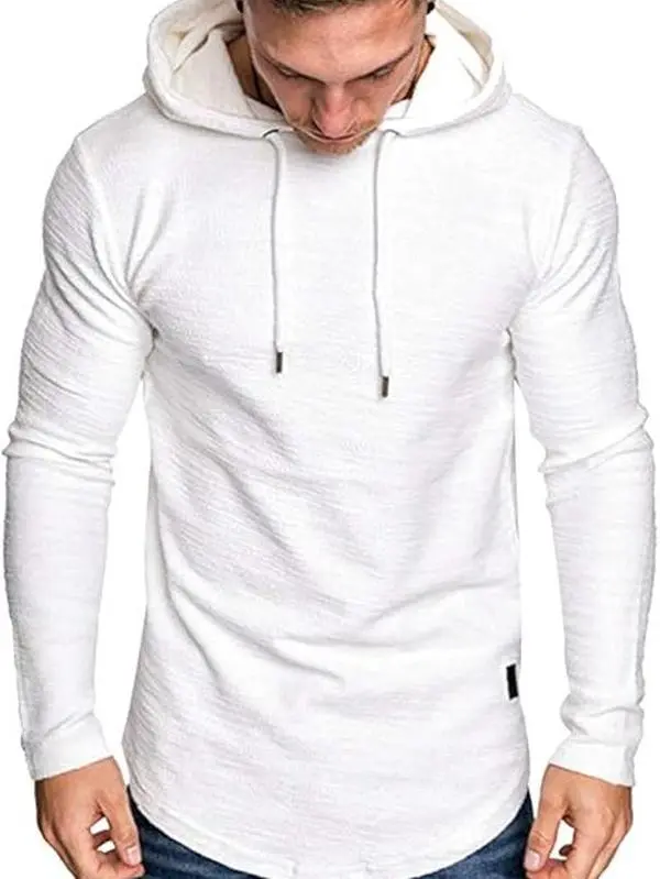 Men's Fashion Sports Hoodie Sports Sweater Solid Color Wool Pullover