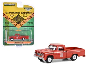 1963 Dodge D-100 Truck "Indianapolis 500 Official Truck" Red "Hobby Exclusive" Series 1/64 Die Cast Model Car by Greenlight