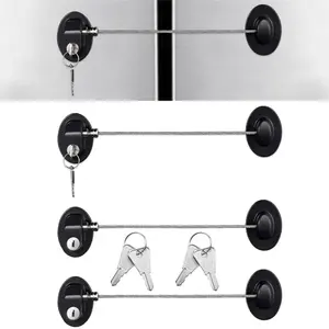 4 pack Black Fridge Lock Cabinet Locks with Keys Protection Fridge Locks and Safety Cabinet Lock Black Fridge Lock