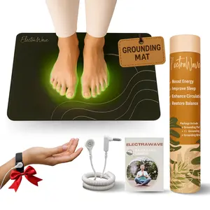 ElectraWave Grounding Pad 100% Vegan Carbon Leatherette 18"x27" Anti-Static Mat for Desk Office Home Boost Wellness Reduce Inflammation Improve Sleep Health Relaxation Gift