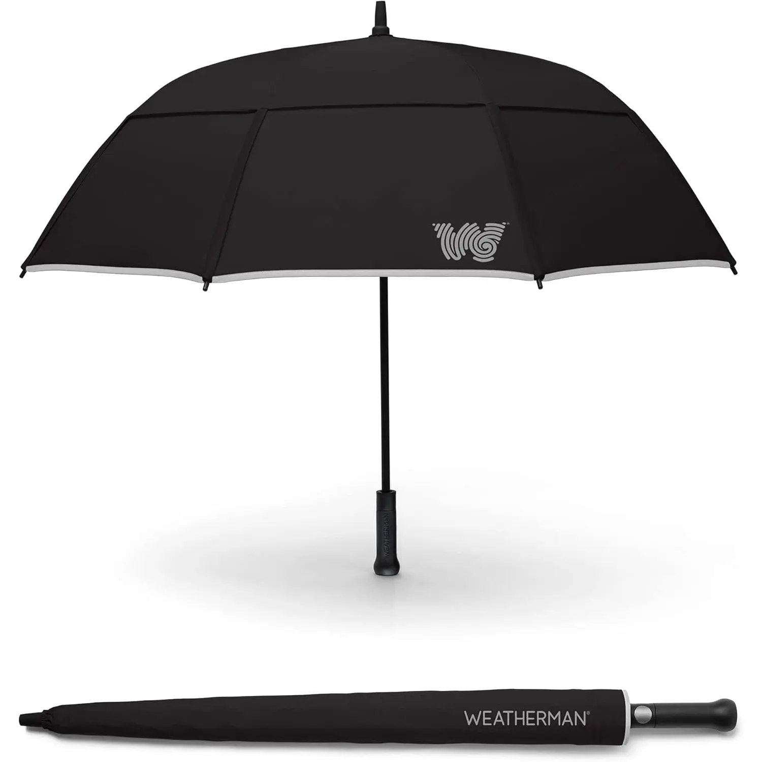 Umbrella - Stick Umbrella - Windproof Umbrella Resists Up to 55 MPH Winds (Black)