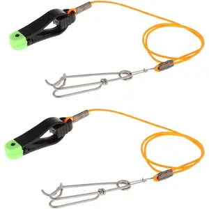Power Grip Plus Line Release, 17inch Leader with Snap Release Clip Fishing Downrigger Line Release for Weight, Planer Board, Kite, Offshore Fishing, Pack of 2