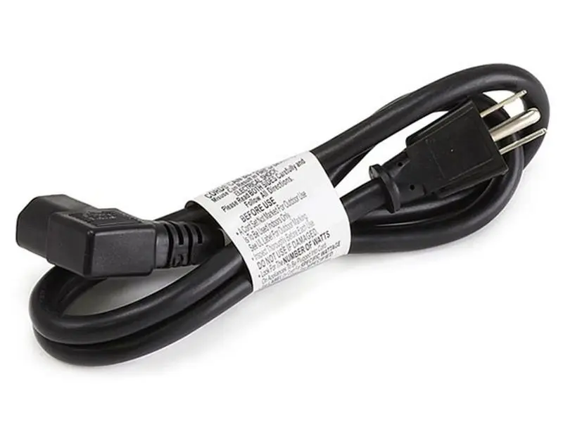 Monoprice 7679 3 ft. 16AWG Right Angle Power Cord Cable With 3 Conductor PC Power Connector Socket - Black