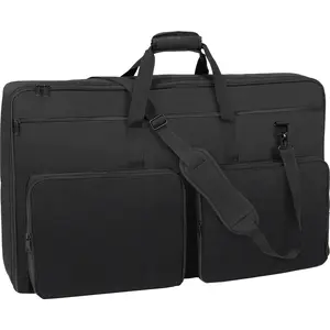Father's Day Gift VEVOR Padded DJ Mixer Gig Bag, 1200D Oxford Fabric, DJ Gear Carry Bag with a Storage Pocket 4.92 ft Removable Shoulder Strap 0.39 in Padding, 32.6 x 8.6 x 20.4 in Storage Case Fits for DJ Controller