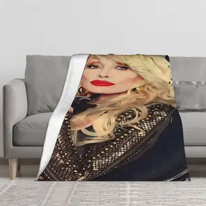 Dolly Parton Blanket Soft Flannel Bed Blanket Featuring Vibrant Musical Artwork, Great As A Sofa Throw, Cozy Cover For Chill Nights, Lightweight Travel Blanket, And Decorative Blanket For Fans Of Classic Country Music