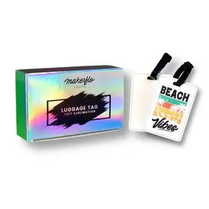 Makerflo Sublimation Luggage Tags Bulk PU Leather Name Tag Blank Suitcase Tags Heat Transfer Bag Tags Business ID Card Holder Travel ID Tags for DIY Gifts & Personalization