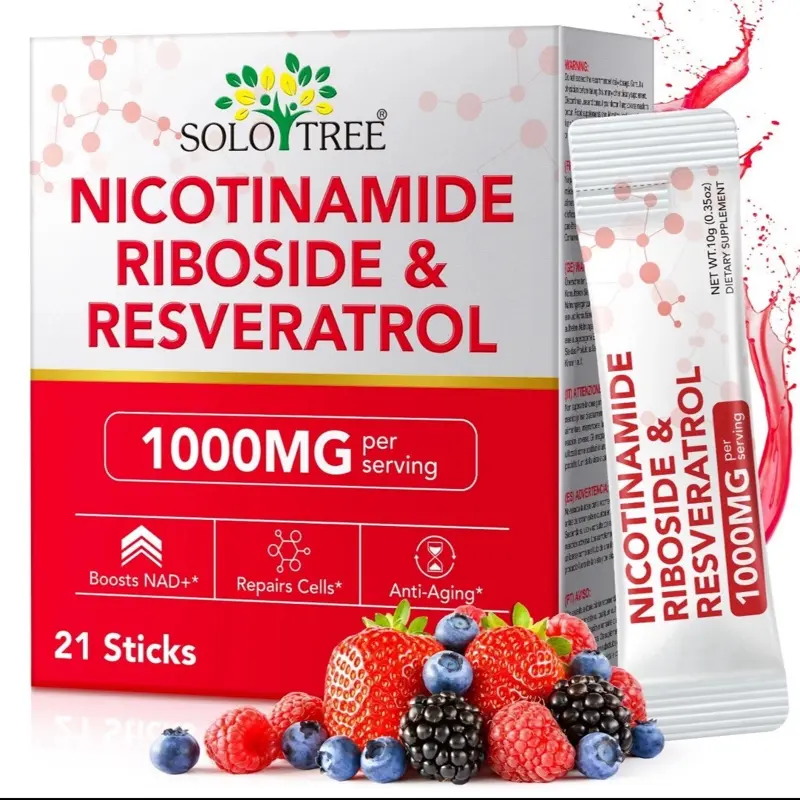 NR1000 NAD+ Berry Flavor Drink Mix - 21 Pack, 100g, No Sugar Added Vitamin Beverage - Health & Fitness Dietary Supplement for Skin Aging Support, Energy & Focus