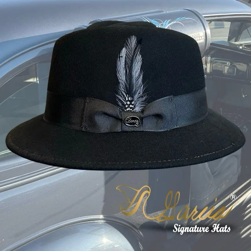 Garcia Signature Lowrider Derby Hat 100% Wool Classic Black with