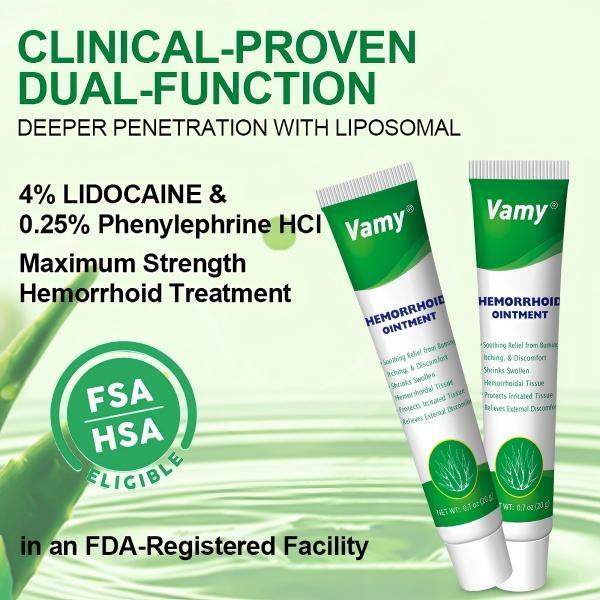 Vamy Organic Aloe Soothe Hemorrhoid Cream-Gel 1.4oz with Lidocaine & Phenylephrine for Pain Swelling Itching Relief Acne Sensitive Skin Repair Shrinks Swollen Irritated Ointment - Relieves body glaze - Healthcare Therapeutic  body glaze Healing Natural