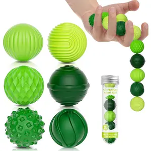 Silicone Magnetic Balls, Fidget Toys, 6-Pack Stress Relief Toys for Adults, Teens, Sensory Toy for Fingers Hands, Quiet Office Desk Toys with Textures, Magnet Fidget Fun Gift (Green)