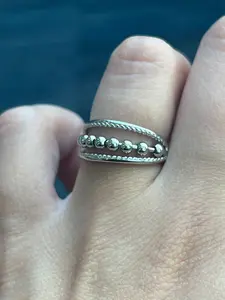 Braided Fidget Beads Metal Ring