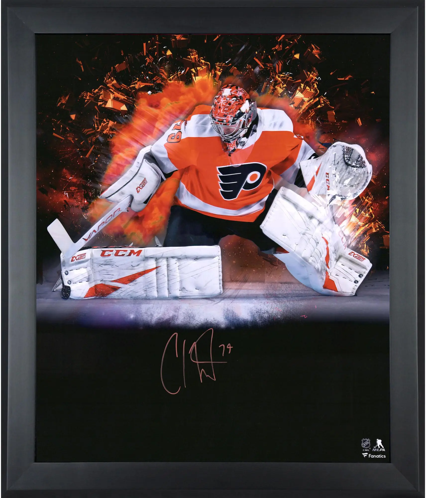 Carter Hart Philadelphia Flyers Framed Autographed 20" x 24" In Focus Photograph - Fanatics Authentic Certified