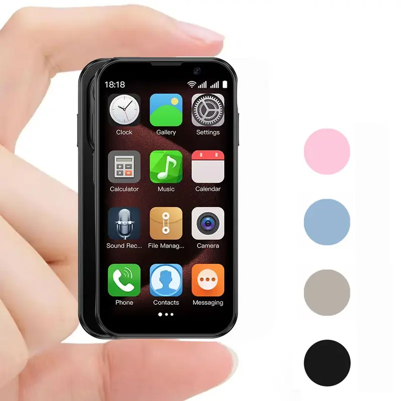 Mini Smart Cellphone - 3.0 Inch Screen Device, 3G Android 9, 2GB RAM 16GB Storage, Dual SIM, Camera, Selfie Capability, GPS, Bluetooth, WiFi, Portable Micro Tiny Calling Phone, Charging