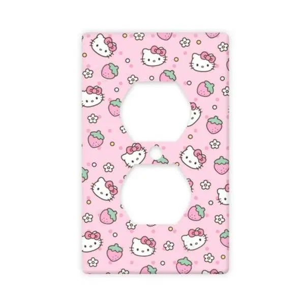 Sanrio Hello Kitty Double Outlet Switch Decorative Wall Plate, Cute Home Wall Decor Socket Cover Plate Household Gift for Girls Teens