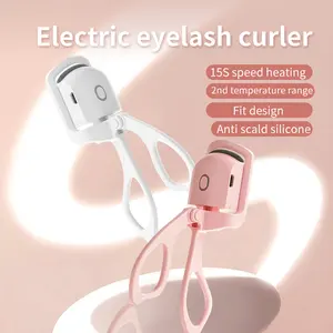 Rechargeable Silicone Electric EyelashCurler,,Professional Eyelash Curling Tool forWomen ,Heated Eyelash Curlers, HandheldEyelash Heated Curler, Pink woman makeup easy home use